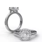FANA Classic Cushion Halo Engagement Ring Setting - Image 6