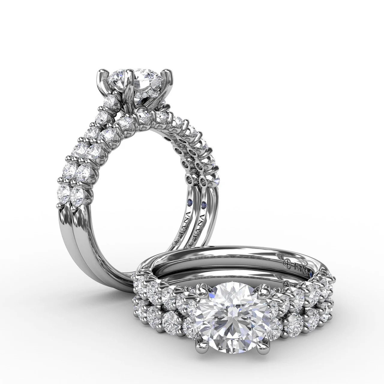 FANA Contemporary Diamond Solitaire Engagement Ring Setting With Hidden Halo - Image 4