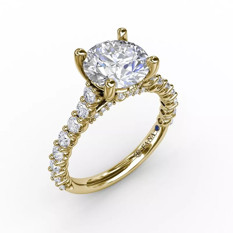 FANA Contemporary Diamond Solitaire Engagement Ring Setting With Hidden Halo - Image 5
