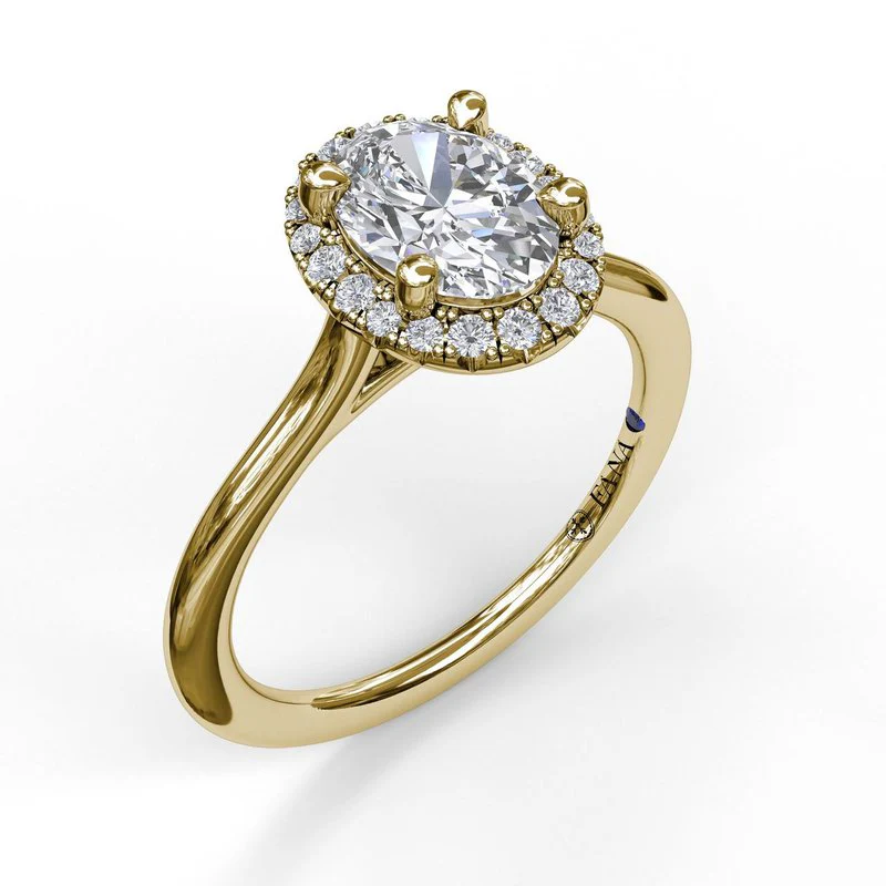 FANA Oval Cut Halo Engagement Ring Setting - Image 4