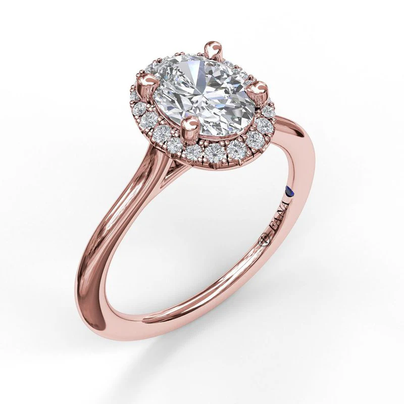 FANA Oval Cut Halo Engagement Ring Setting - Image 5