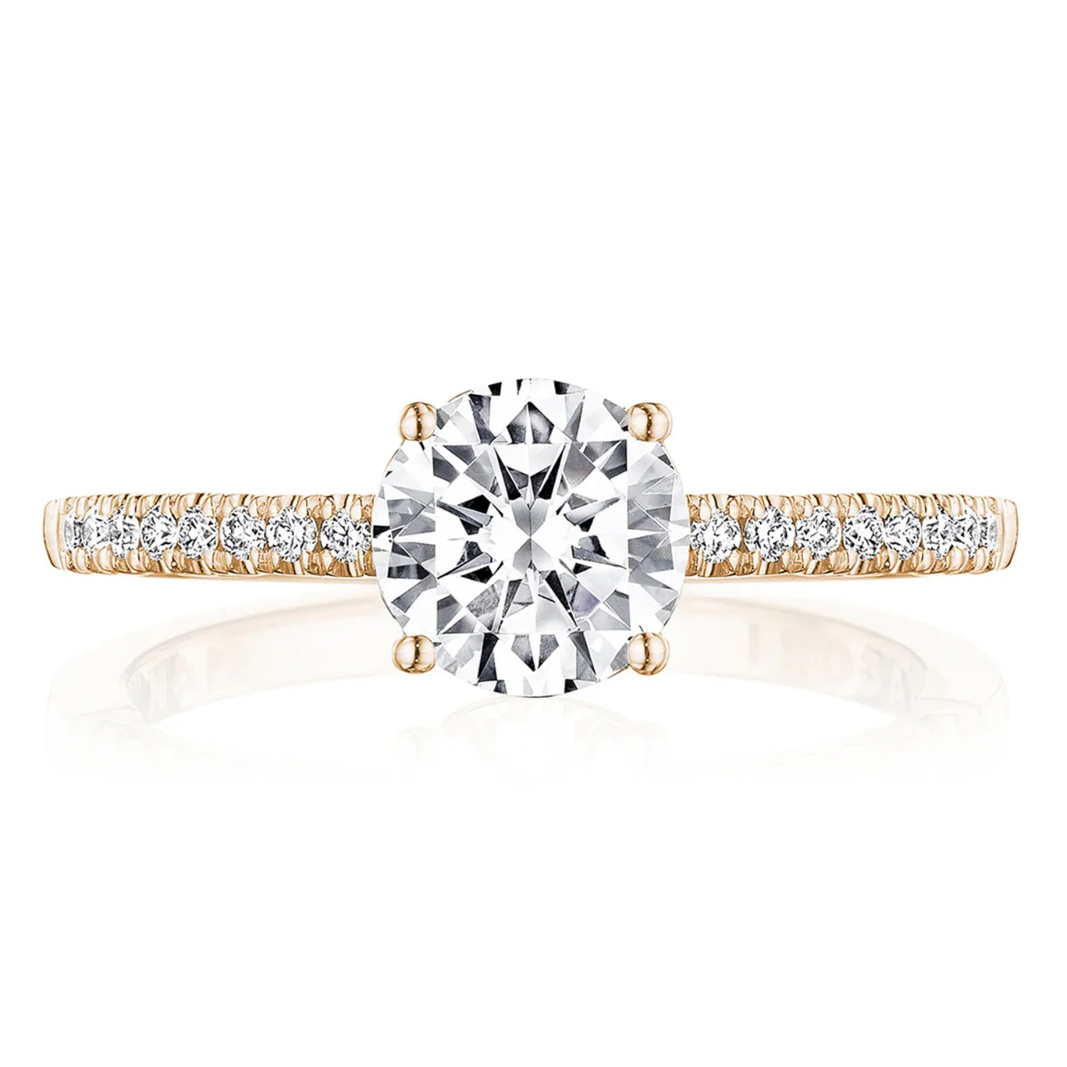 Tacori 14k Rose Gold Coastal Crescent Collection Classic Engagement Ring Setting 0.16CTW - Image 7
